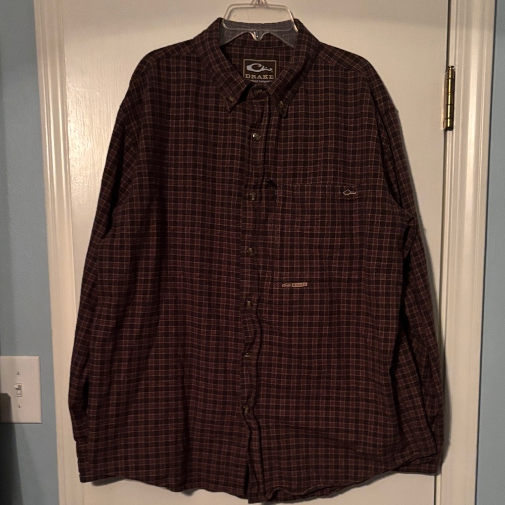 Drake Men's Dark Brown  Flannel Checkered Shirt